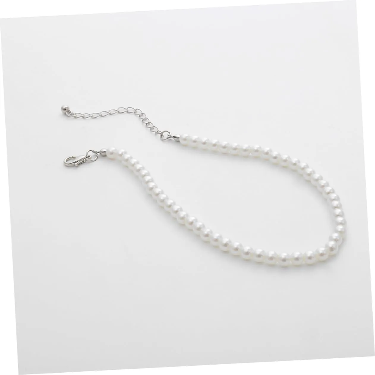 Homoyoyo Faux Pearl Anklet Beaded Women Name Chain Pearl Ankle Bracelet Ankle Bracelets Anklet Pearl Anklets Size