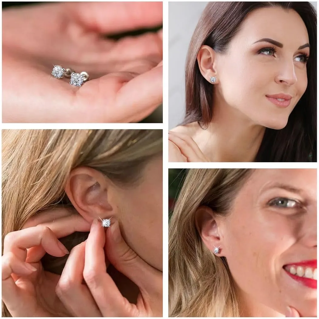 IGI Certified 0.2 to 4 Carat E-F VS Clarity Lab Grown Diamond Stud Earrings for Women in Solid 14k Gold Platinum Silver Diamond Jewelry Anniversary Birthday Gifts for Her