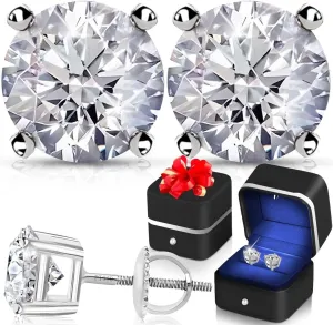 IGI Certified 0.2 to 4 Carat E-F VS Clarity Lab Grown Diamond Stud Earrings for Women in Solid 14k Gold Platinum Silver Diamond Jewelry Anniversary Birthday Gifts for Her