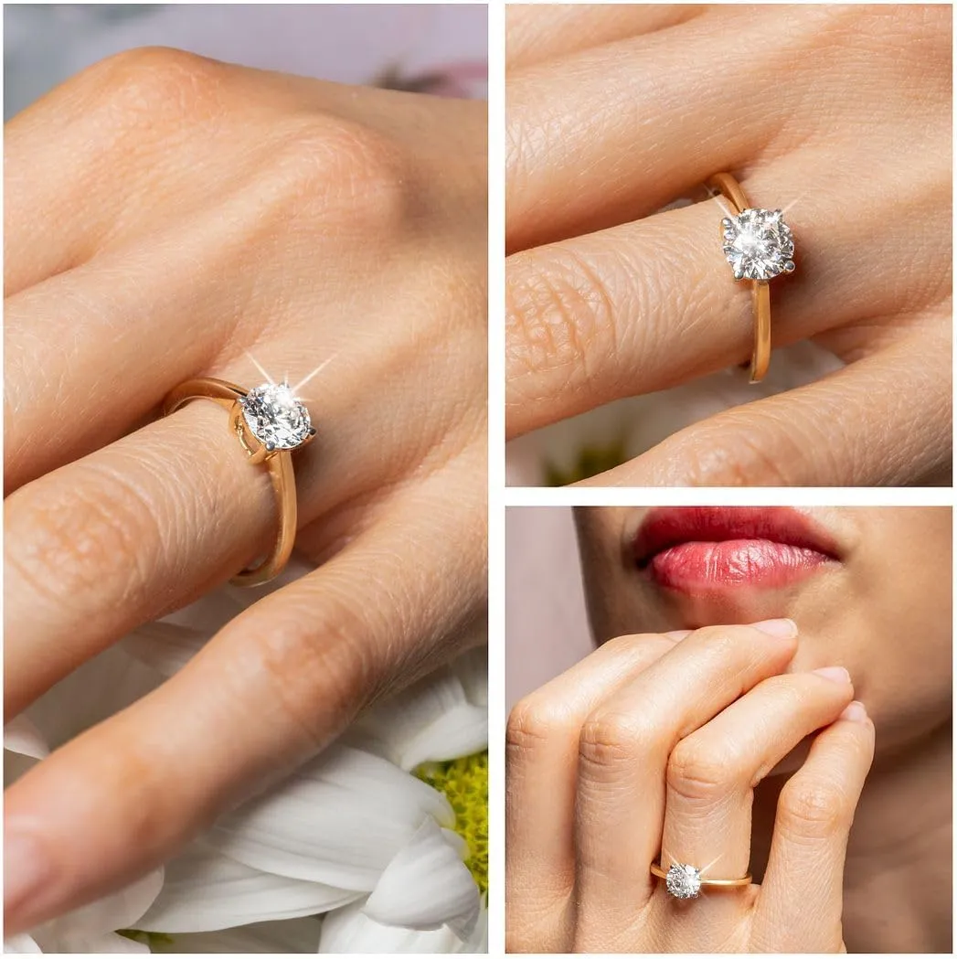 IGI Certified 0.5 to 4 Carat E-F VS Clarity Lab Grown Diamond Ring - Engagement & Wedding Rings for Women Solid 14k Gold Platinum Silver Jewelry Anniversary Birthday Gifts for Her