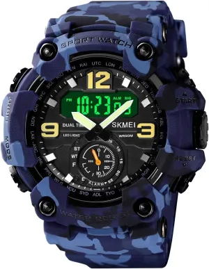 IJAHWRS Men's Camouflage Watch, Large Face Multifunctional Waterproof Shockproof Sports Watch for Men