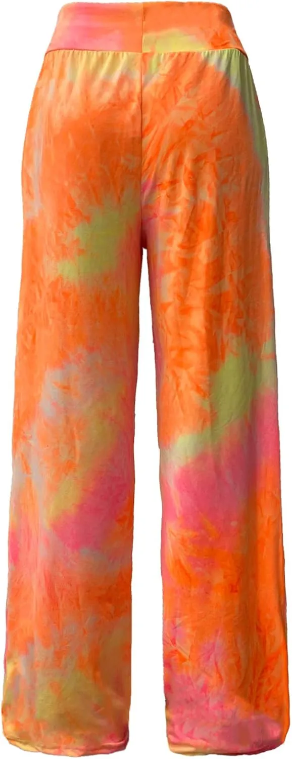 iniber Women's Comfy Pajama Pants Casual Lounge Pant Wide Leg Palazzo Stretch Drawstring Bottoms