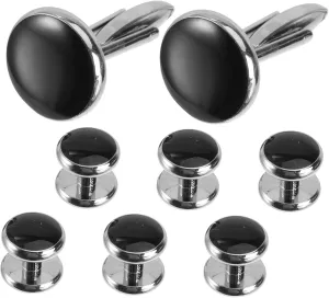 Initial Cufflinks for Men 8pcs Suit Jewelry Fashionable Cuff Studs Set