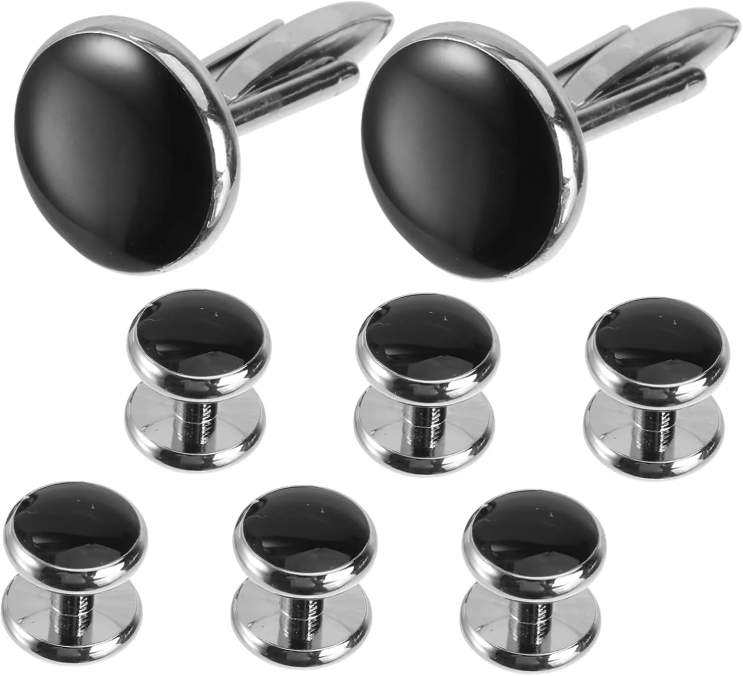 Initial Cufflinks for Men 8pcs Suit Jewelry Fashionable Cuff Studs Set