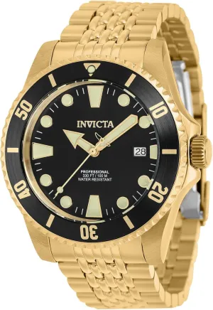 Invicta Pro Diver Men 44mm Stainless Steel Gold Black dial NH35A Automatic