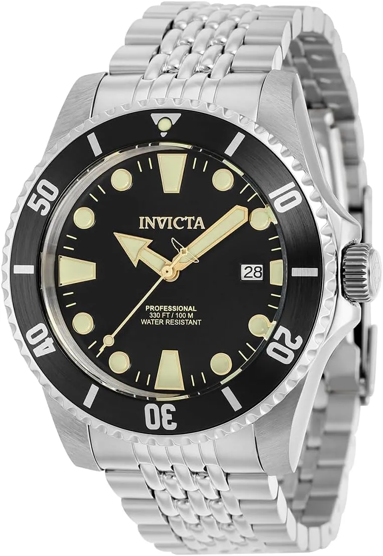 Invicta Pro Diver Men 44mm Stainless Steel Steel Black dial NH35A Automatic