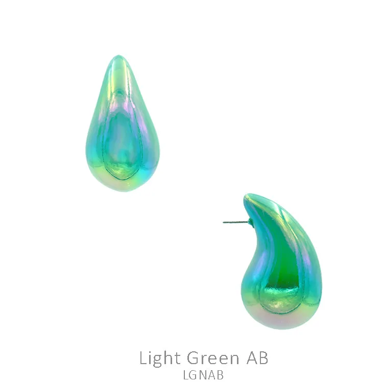 Iridescent Green Trendy teardrop earrings