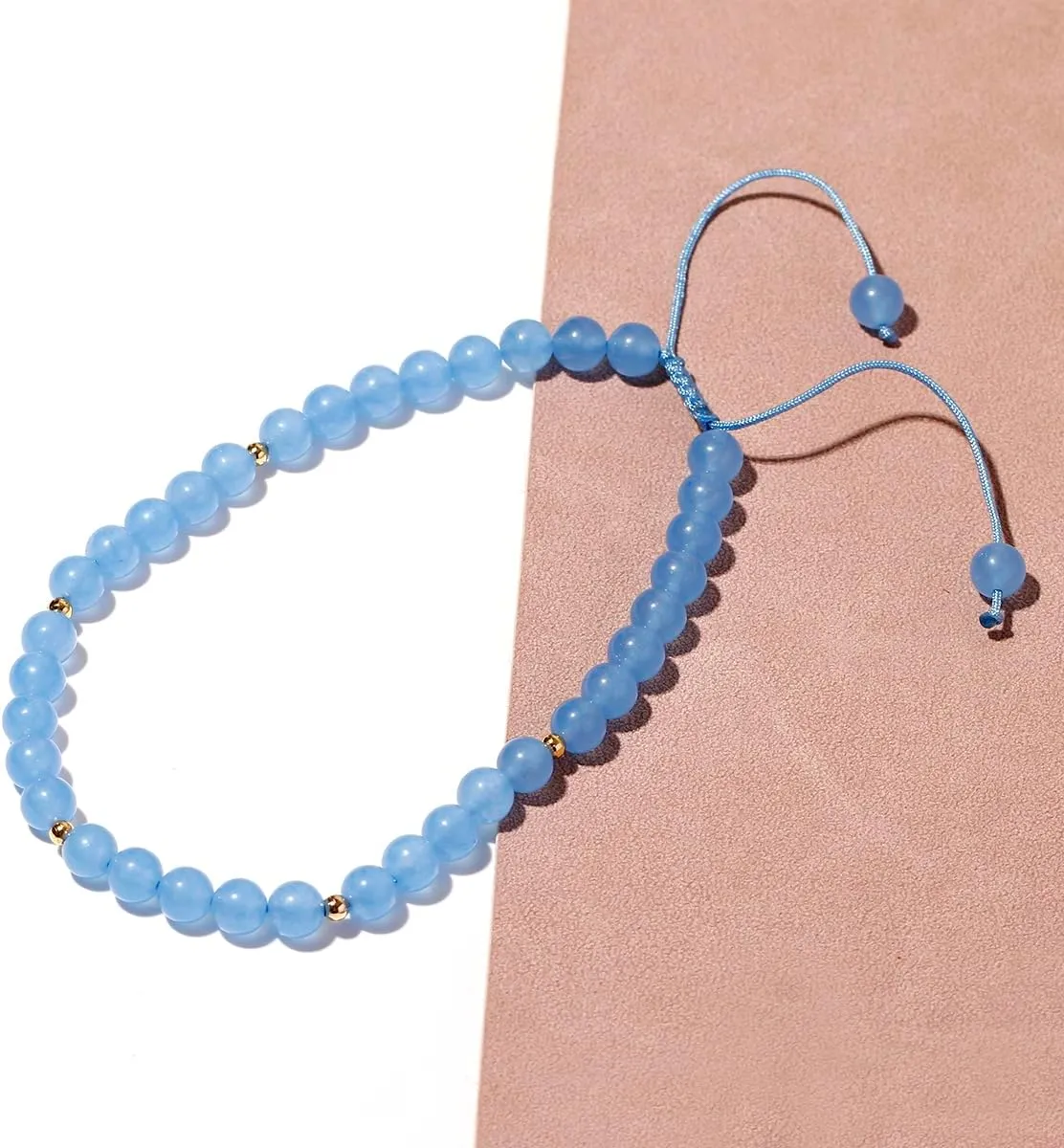 Jewever 6mm Reiki Semi-Precious Gemstones and Crystals Beaded Anklet Spiritual Energy Ankle Bracelets for Women