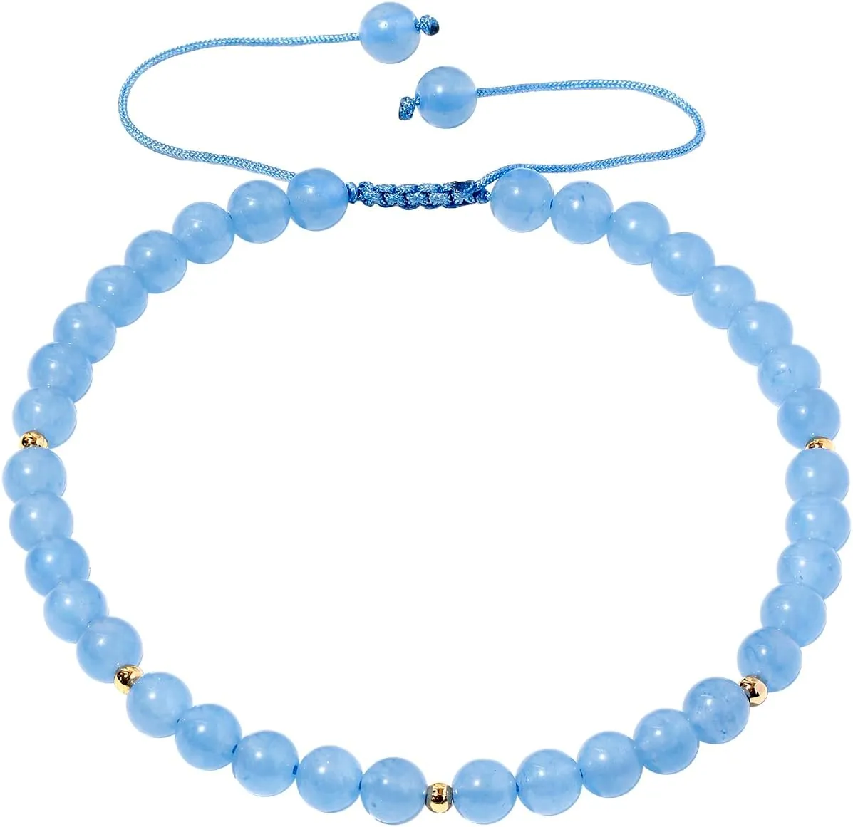 Jewever 6mm Reiki Semi-Precious Gemstones and Crystals Beaded Anklet Spiritual Energy Ankle Bracelets for Women