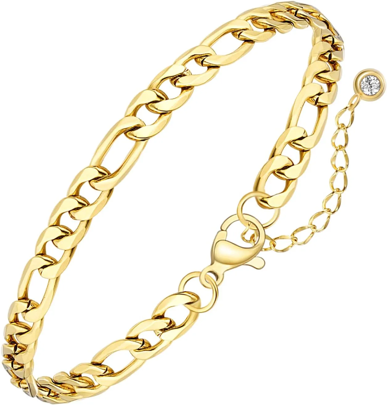 Jewlpire Solid 18K Over Gold Anklet for Women,Gold Anklets for Women Layered/Tennis/Paperclip Link/Herringbone/Evil Eye/Cuban/Mariner/Figaro/Cross/Beaded/Box Anklet Bracelets Trendy Jewelry