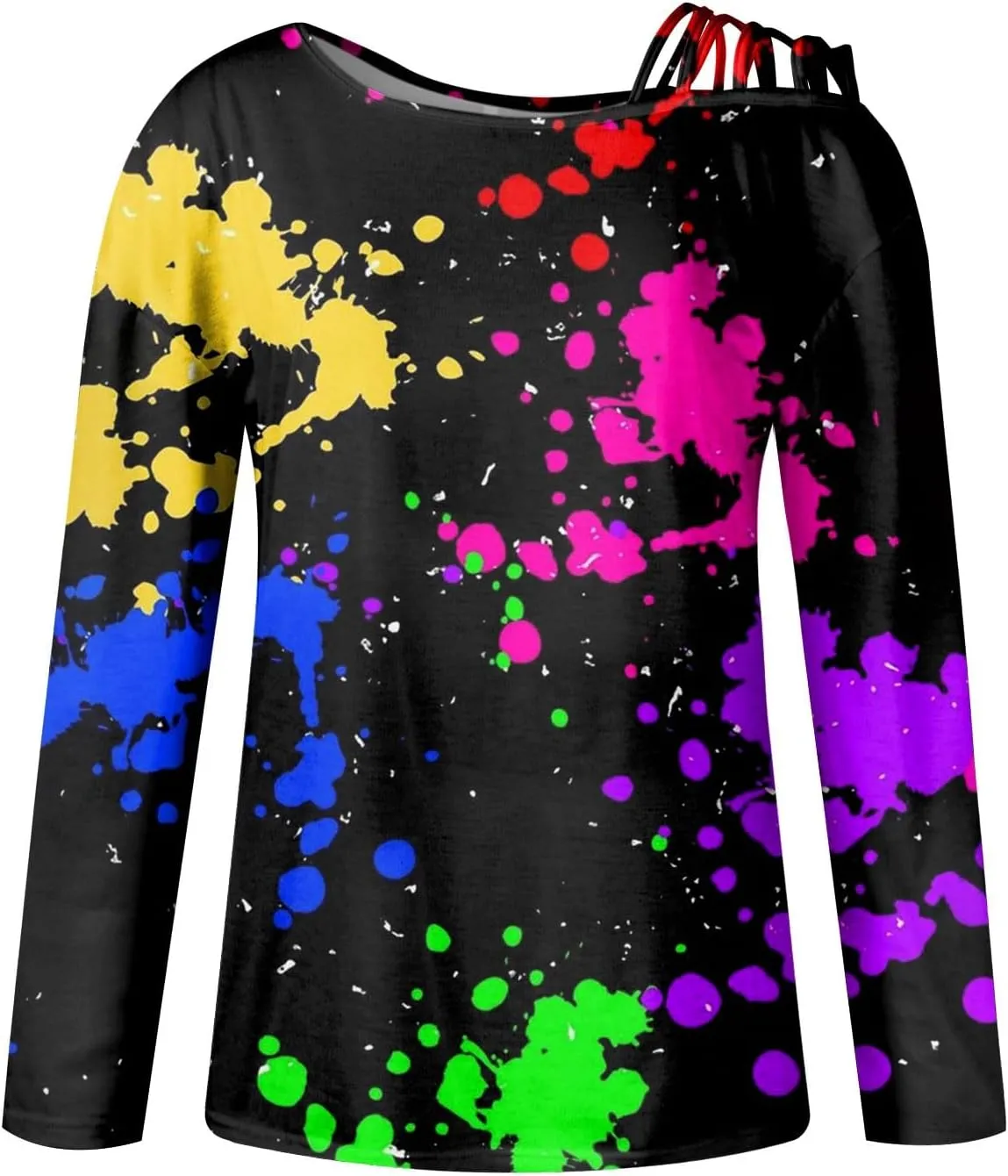 JJHAEVDY Oversized Sweatshirt for Women Printing Off Shoulder Long Shirts Long Sleeve Flat Neck Outfits Comfy Sweatshirts