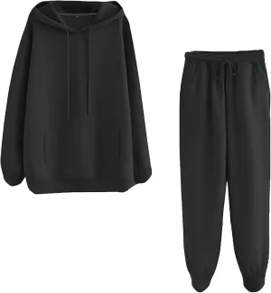 JMMSlmax Unisex 2 PC Sweatsuit Set Jogger Sweatpants Men Women Oversized Long Sleeve Hoodie Pullover Sweatshirt Tracksuit