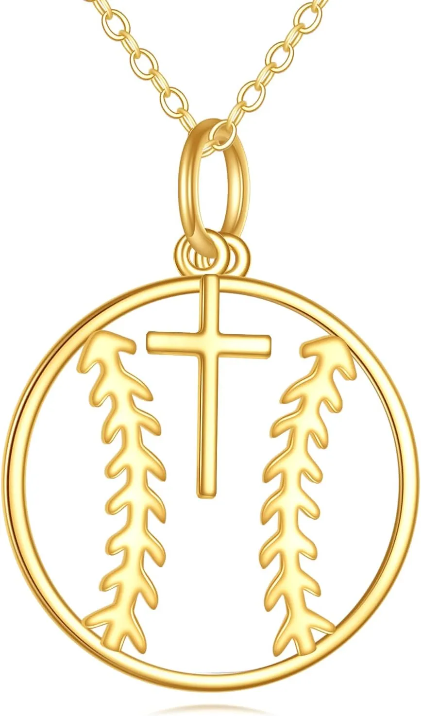 KECHO 14K Solid Gold Sport Necklace Pendant Real Gold Jewelry Gifts for Women Men Sport Lover