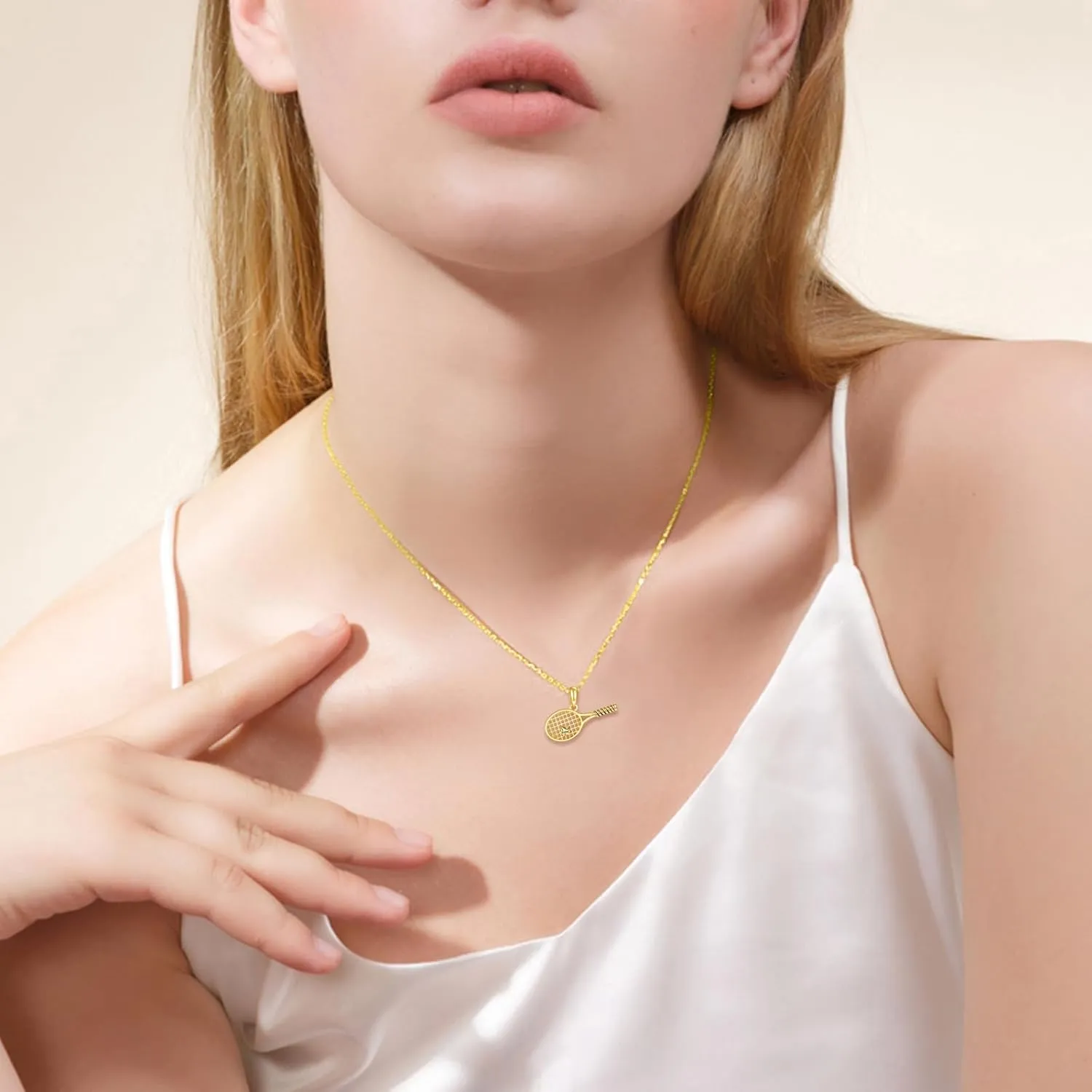 KECHO 14K Solid Gold Sport Necklace Pendant Real Gold Jewelry Gifts for Women Men Sport Lover