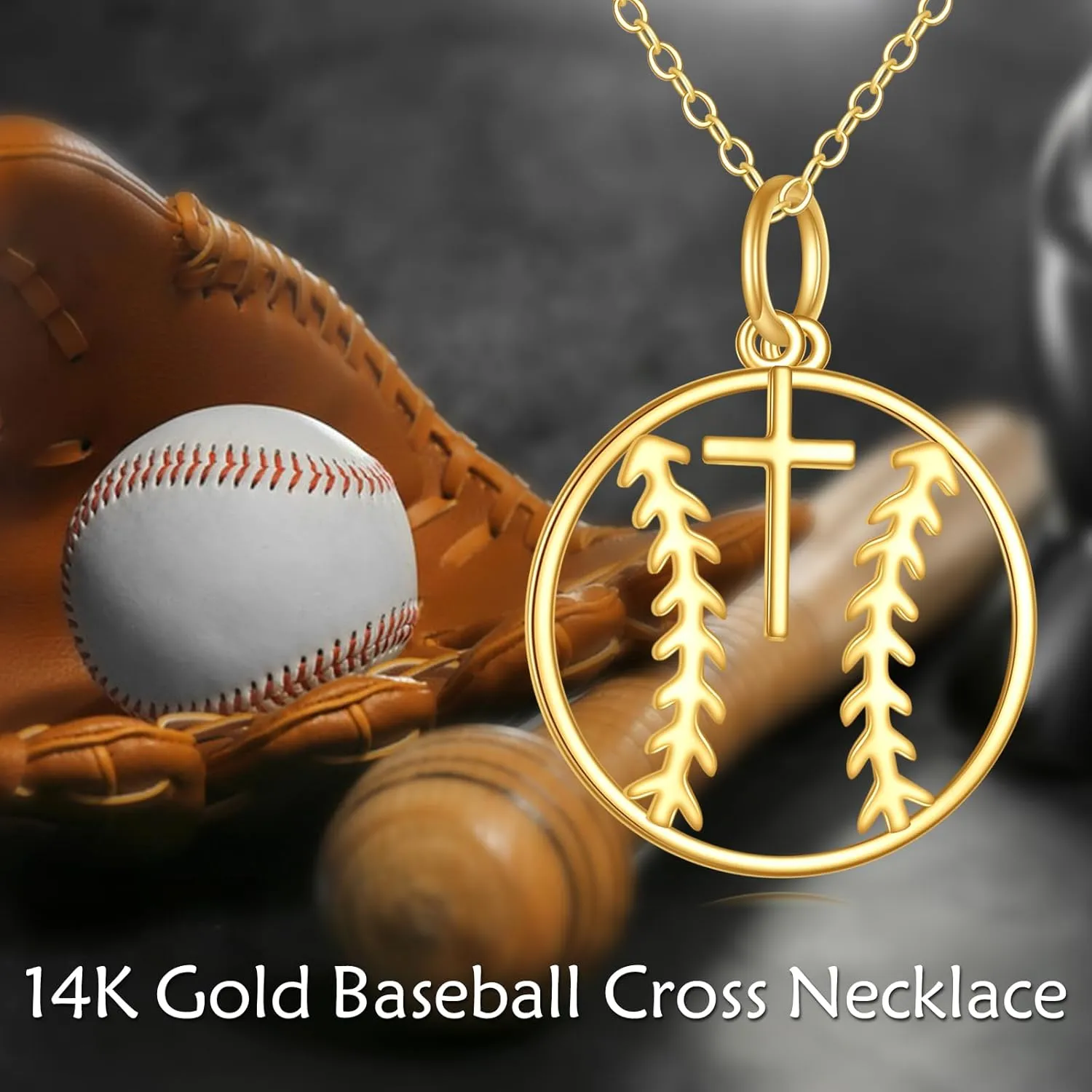 KECHO 14K Solid Gold Sport Necklace Pendant Real Gold Jewelry Gifts for Women Men Sport Lover