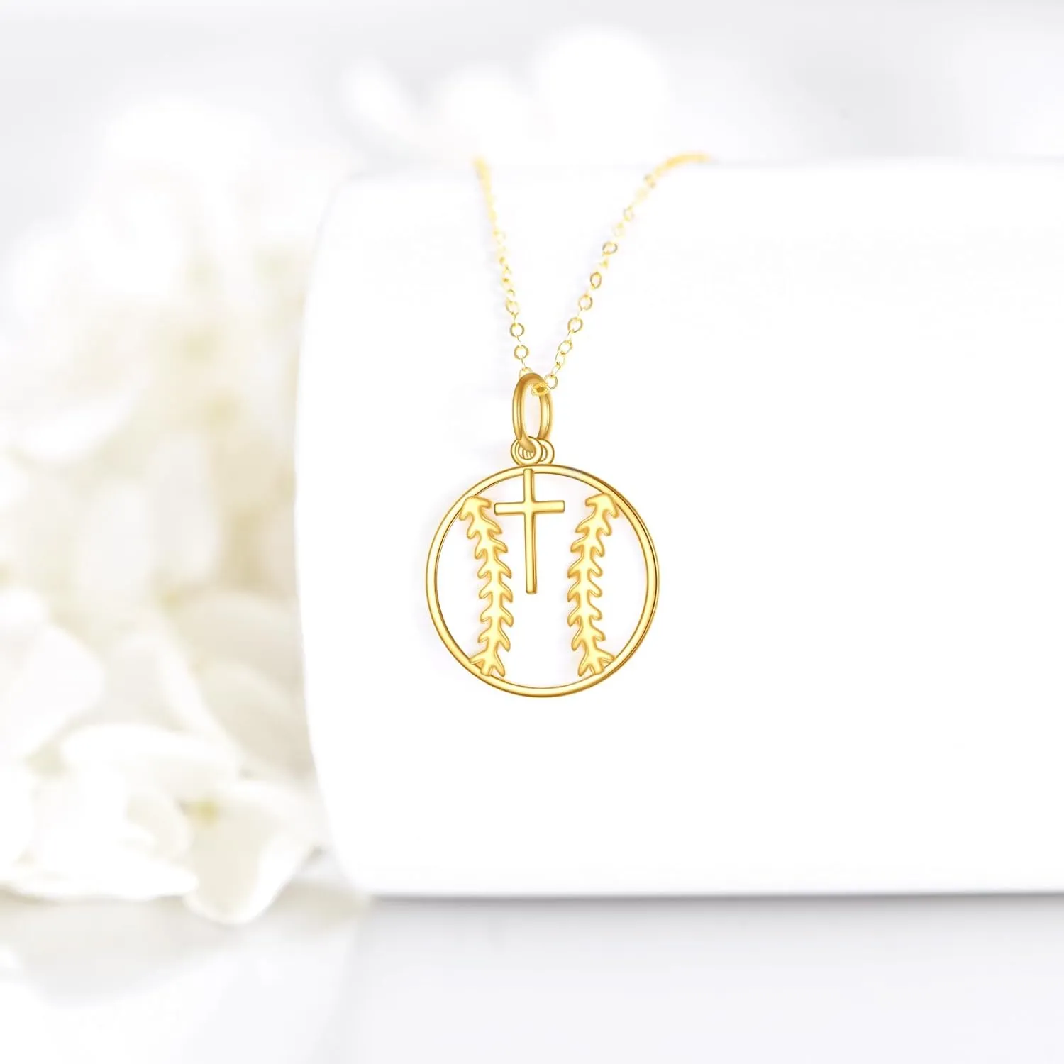 KECHO 14K Solid Gold Sport Necklace Pendant Real Gold Jewelry Gifts for Women Men Sport Lover