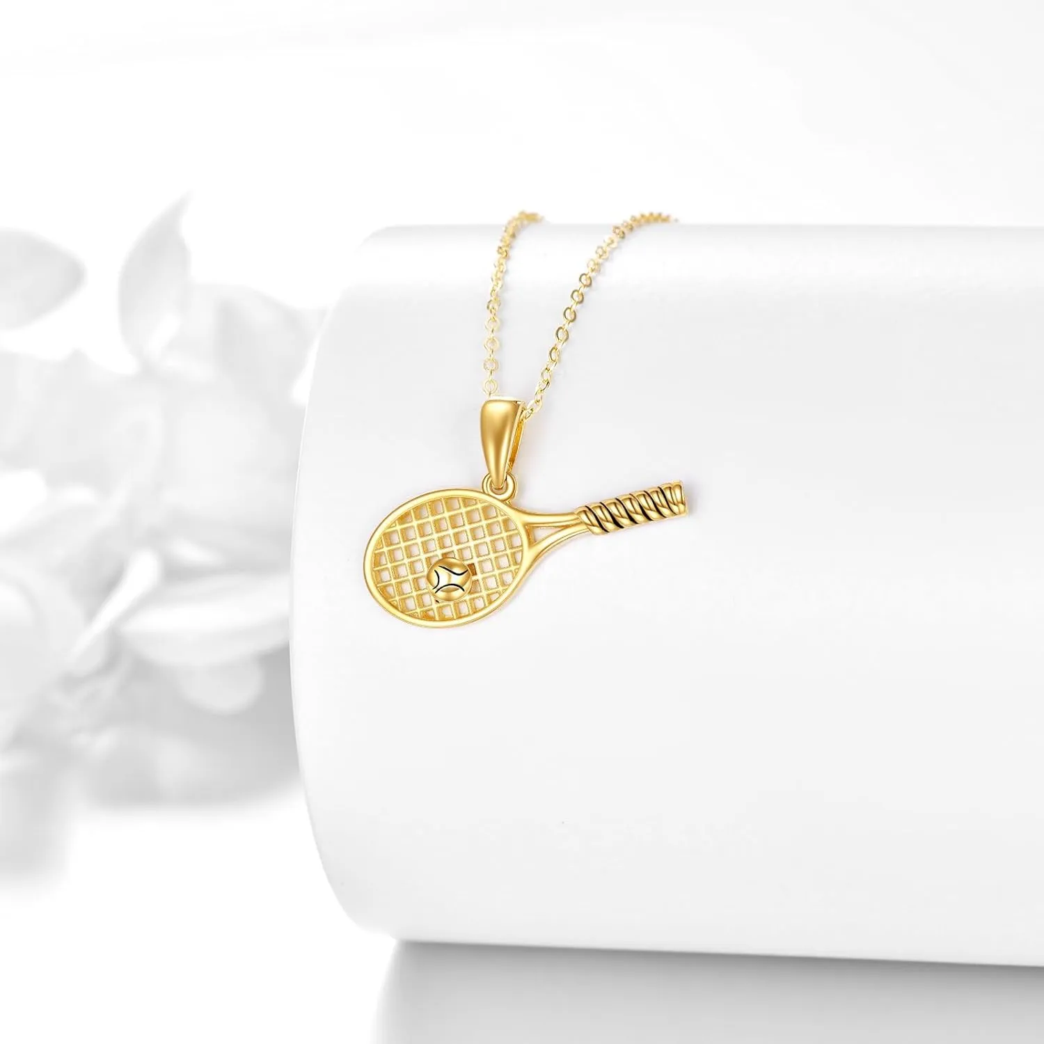 KECHO 14K Solid Gold Sport Necklace Pendant Real Gold Jewelry Gifts for Women Men Sport Lover