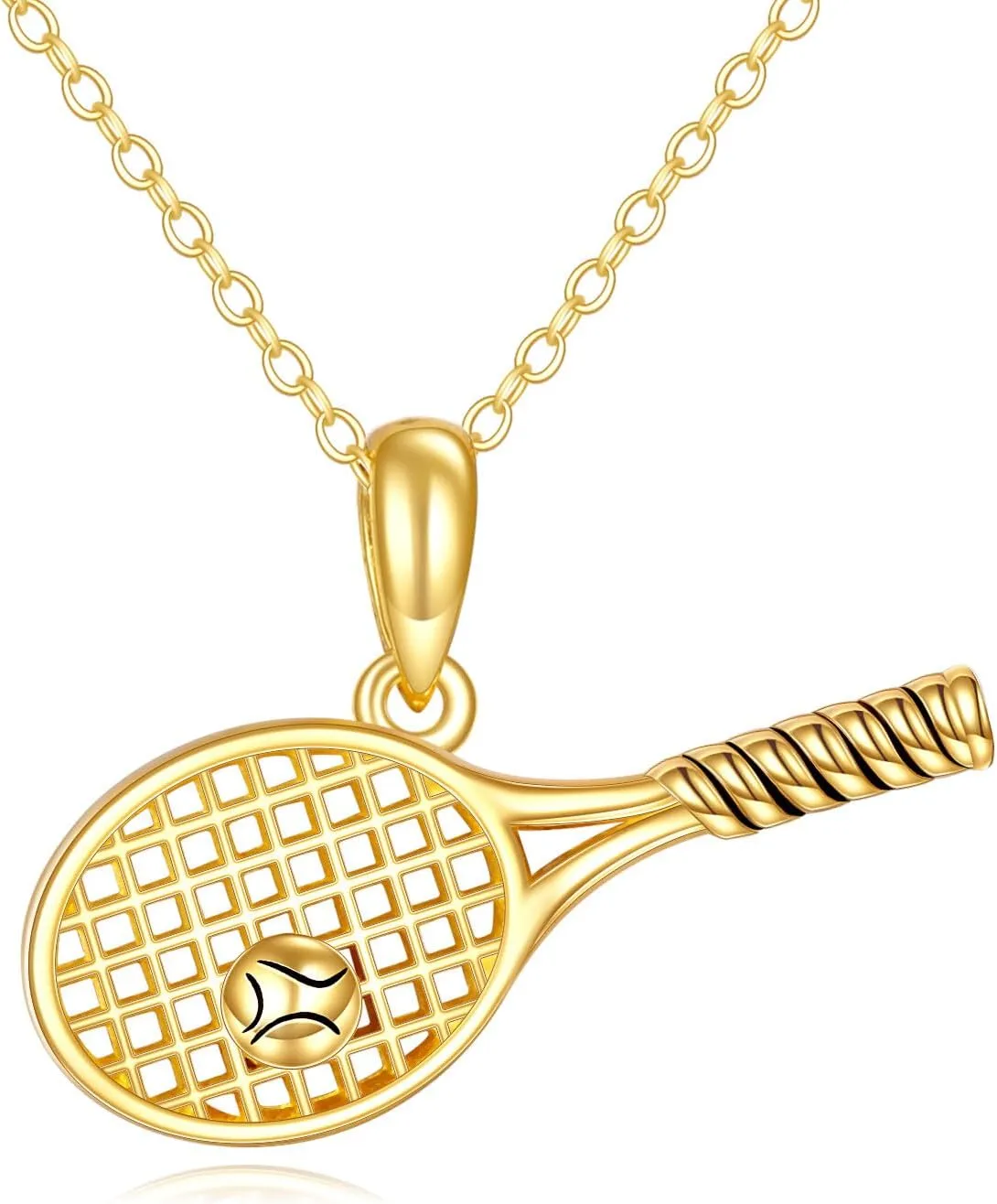 KECHO 14K Solid Gold Sport Necklace Pendant Real Gold Jewelry Gifts for Women Men Sport Lover