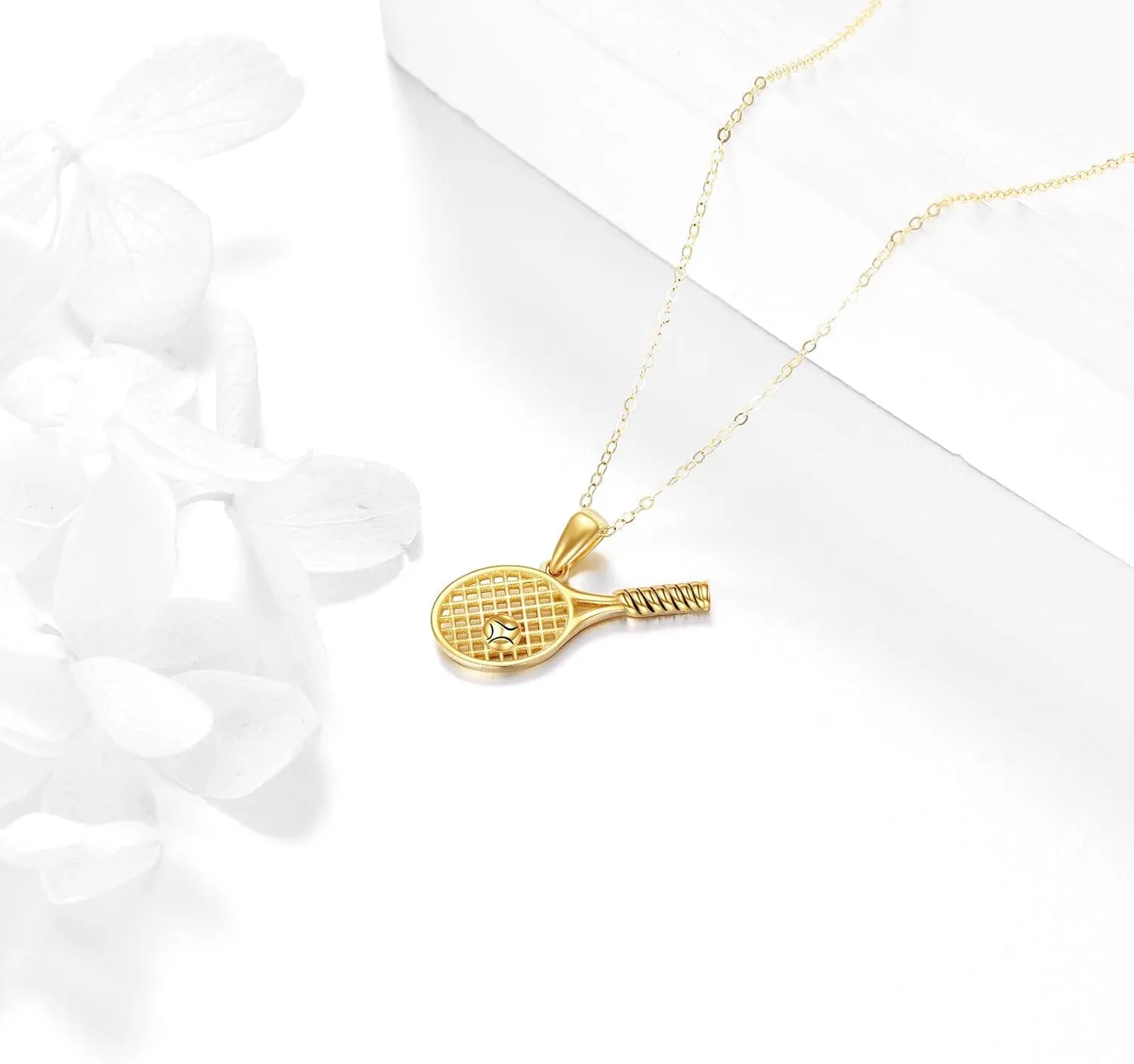 KECHO 14K Solid Gold Sport Necklace Pendant Real Gold Jewelry Gifts for Women Men Sport Lover