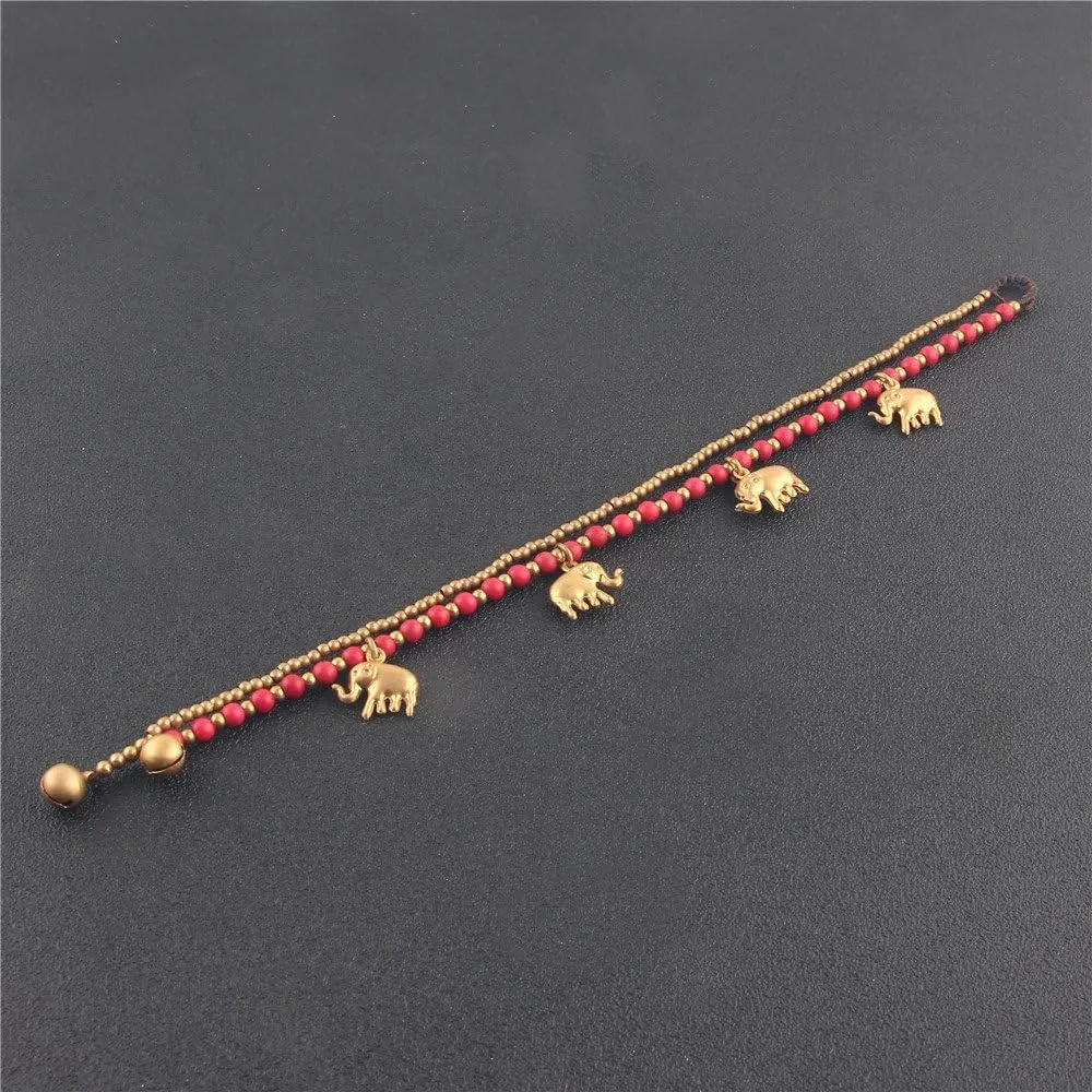 kelistom Bohemian Ankle Bracelets for Women Teen Girls, Handmade Natural Stone Beaded Chain Anklet