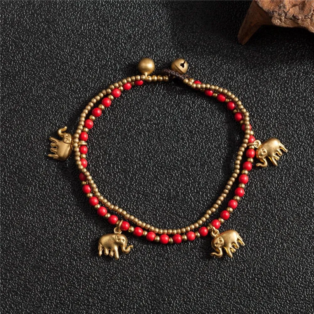 kelistom Bohemian Ankle Bracelets for Women Teen Girls, Handmade Natural Stone Beaded Chain Anklet