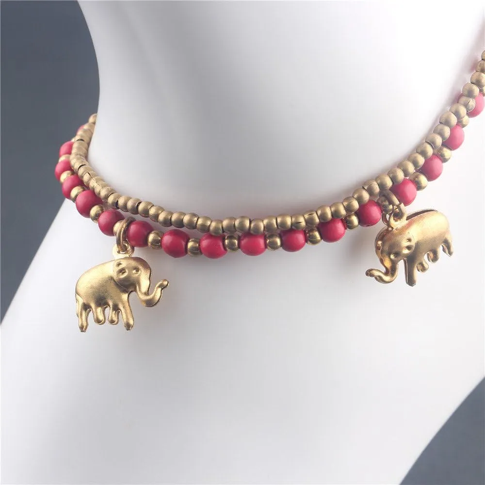 kelistom Bohemian Ankle Bracelets for Women Teen Girls, Handmade Natural Stone Beaded Chain Anklet