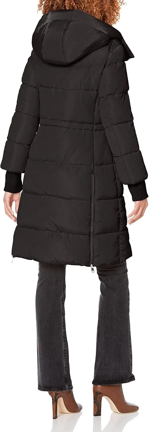 Kenneth Cole Women's Mixed Quilted Down Alternative Puffer Coat
