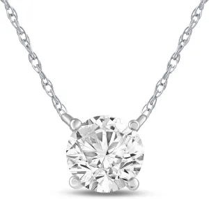La Joya 1 Carat Diamond Necklaces for Women | GH VS/SI Lab Grown Solitaire Diamond Necklace Pendants | Solid Gold Chain Included | Variety of Shapes to Choose From