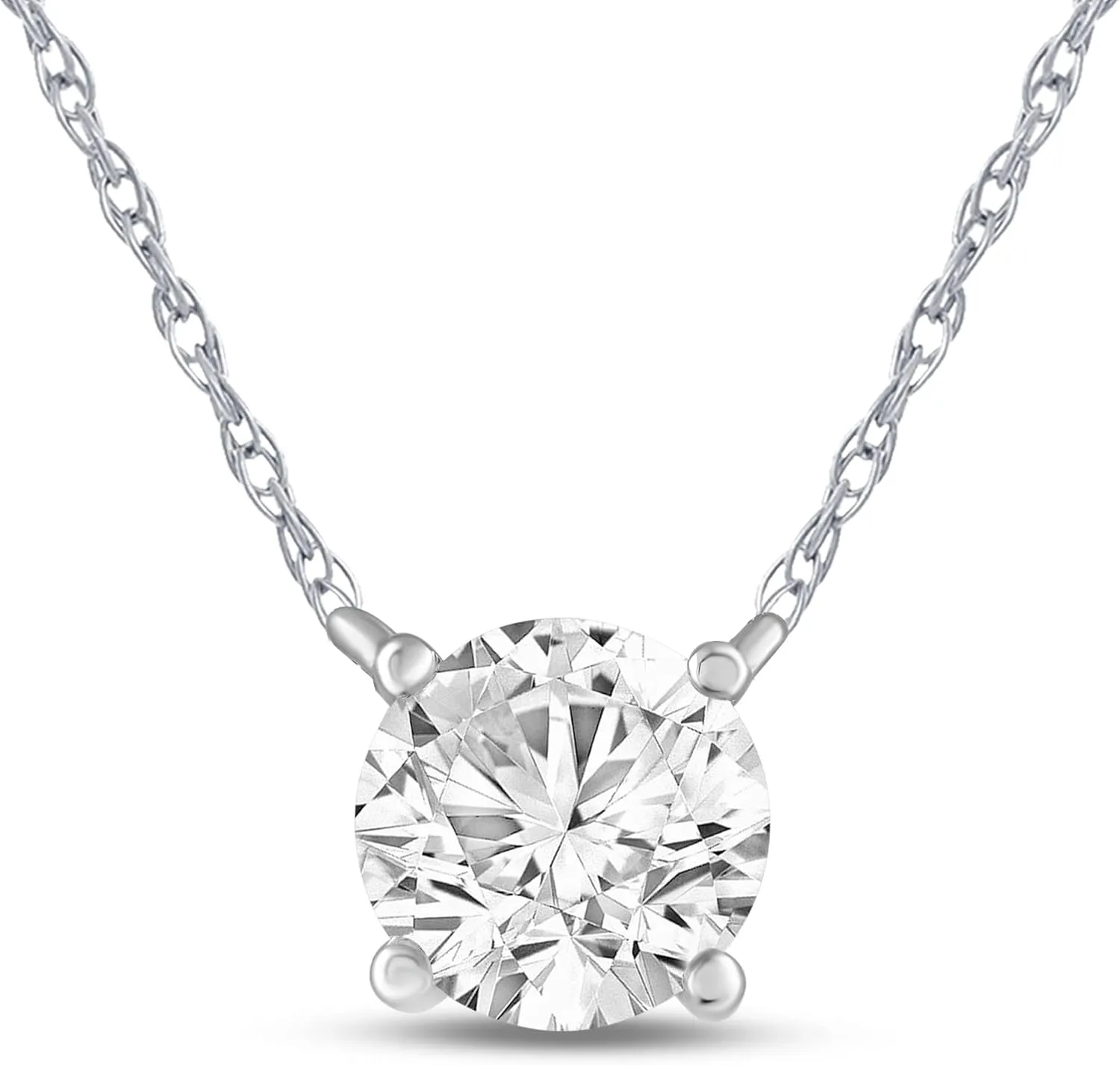 La Joya 1 Carat Diamond Necklaces for Women | GH VS/SI Lab Grown Solitaire Diamond Necklace Pendants | Solid Gold Chain Included | Variety of Shapes to Choose From