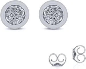 La Joya Lab Grown 1/6 - 1/4 Carat Diamond Stud Earrings | 925 Sterling Silver Cluster Diamond Earrings | Dazzling Color and Clarity Diamonds| Diamond Solitaire Earring Look | Perfect Valentine's Day Gift