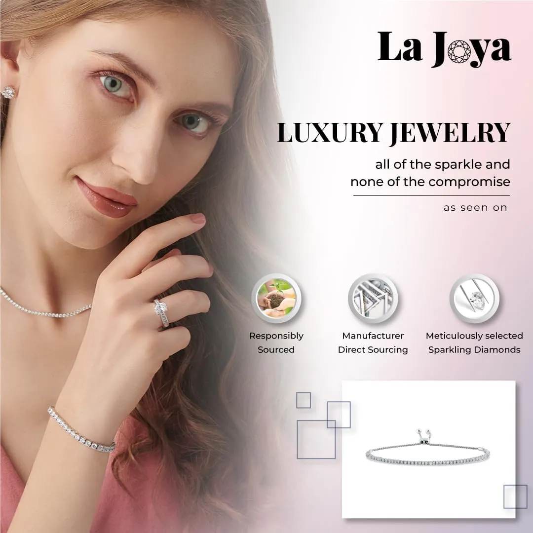 Lab Grown Diamond Bracelets for Women | 1/4-1 Carat White Gold Plated Sterling Silver Adjustable Bolo Diamond Bracelet