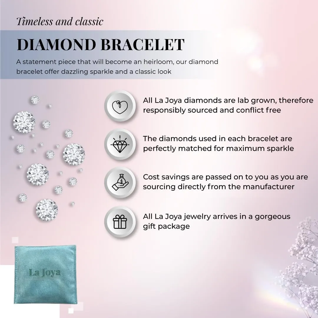 Lab Grown Diamond Bracelets for Women | 1/4-1 Carat White Gold Plated Sterling Silver Adjustable Bolo Diamond Bracelet
