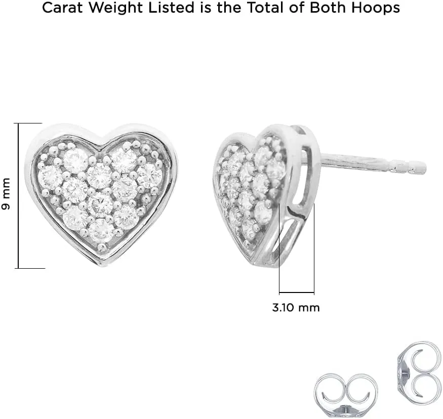 Lab Grown Diamond Earrings for Women | 1/10-1/2 CT TW Sterling Silver Diamond Earrings | Dazzling Diamond Jewelry Designs to Choose From
