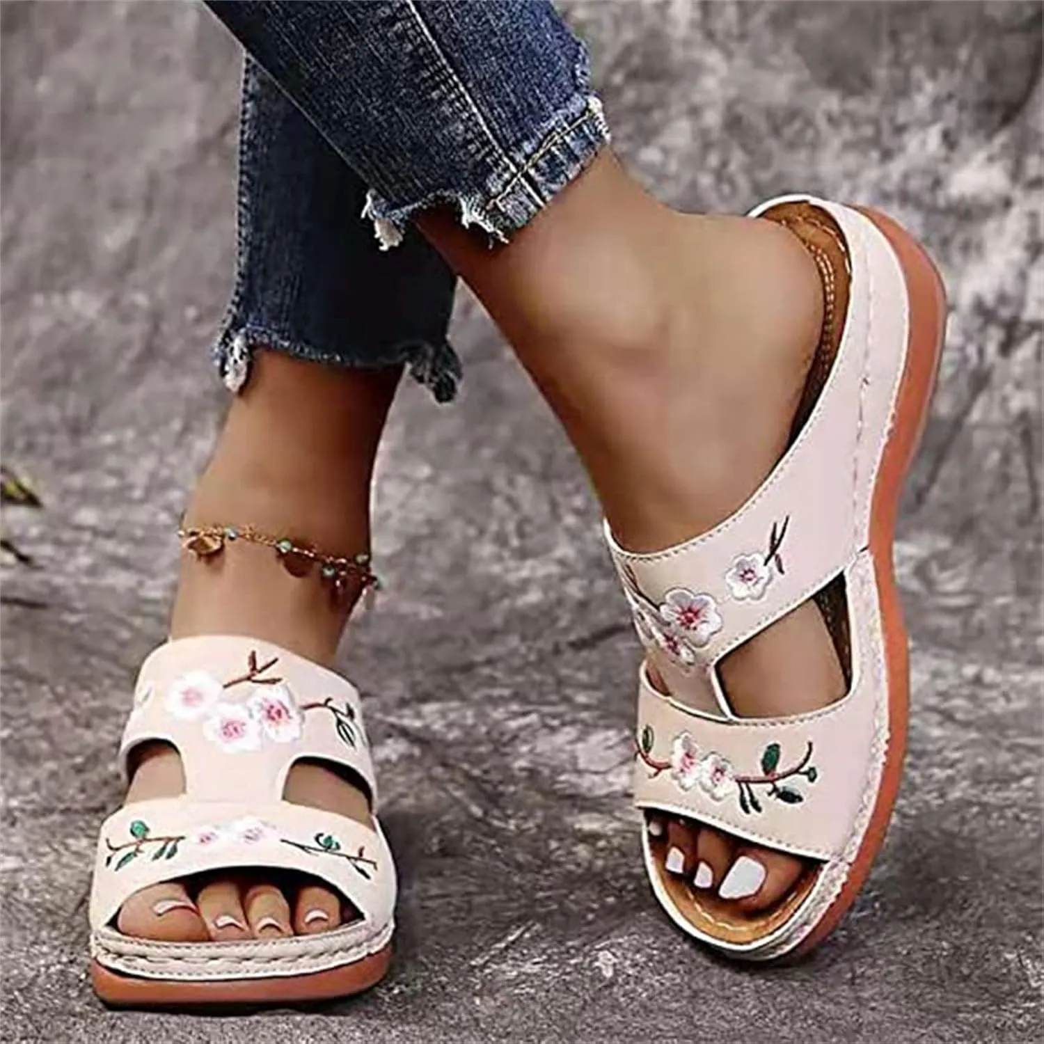 Ladmiple Orthopedic Sandals For Women Elegant Arch Support Slides Slippers Comfort Dressy Summer Orthotic Flip Flops