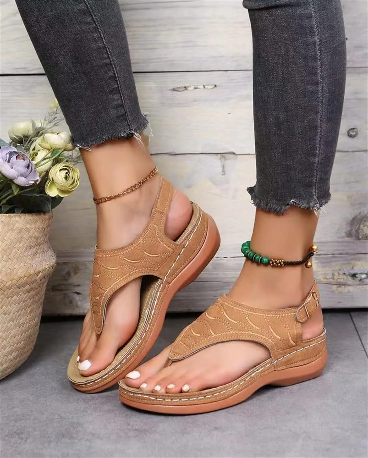 Ladmiple Orthotic Sandals For Women With Arch Support Orthopedic Flip Flops Soft Dressy Summer Beach Shoes Comfortable Slides