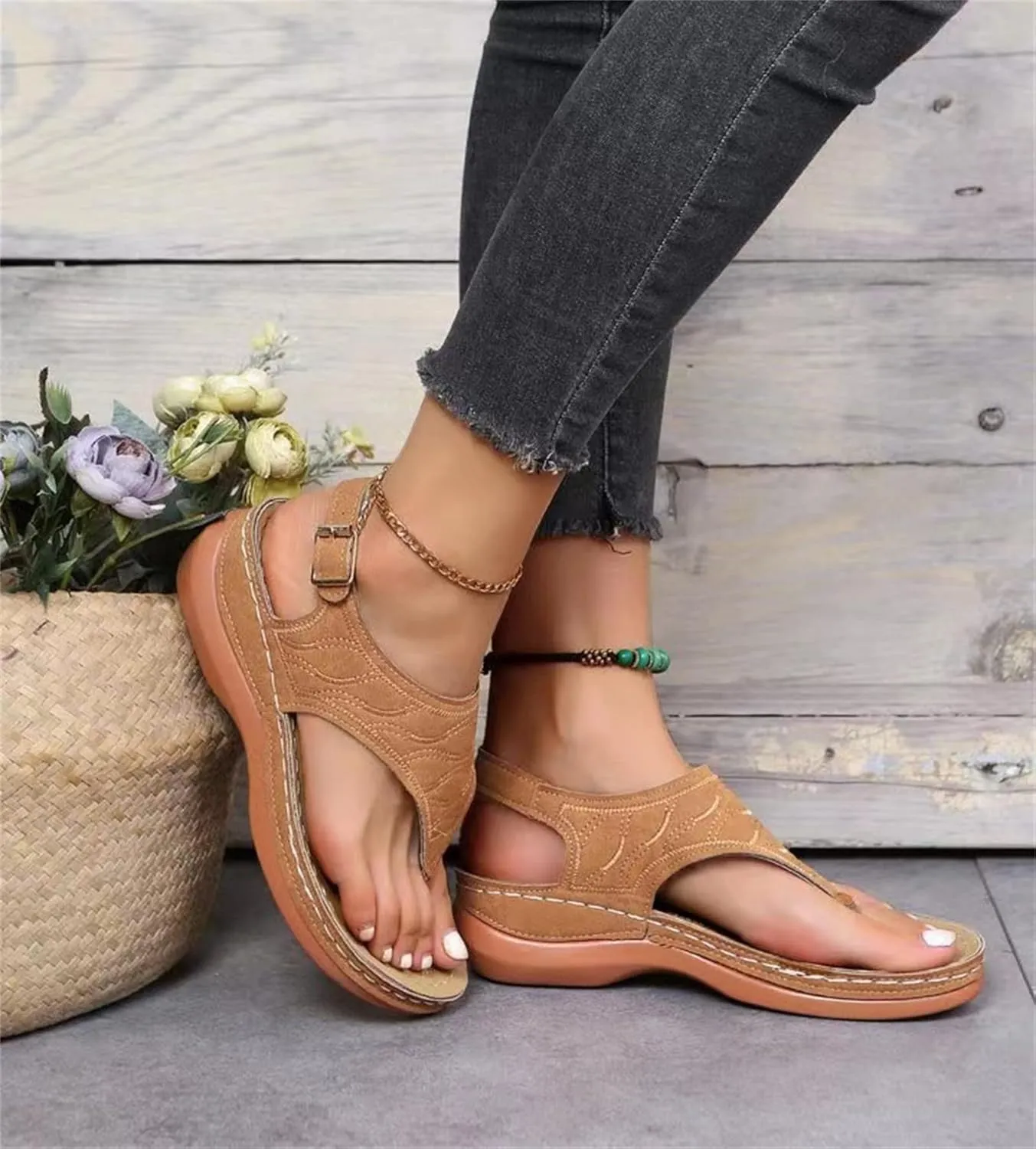 Ladmiple Orthotic Sandals For Women With Arch Support Orthopedic Flip Flops Soft Dressy Summer Beach Shoes Comfortable Slides