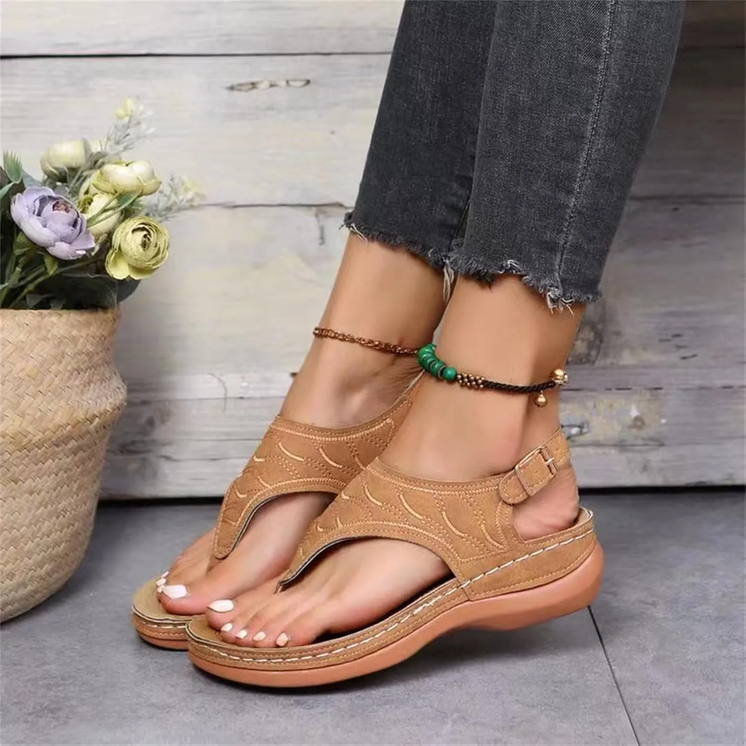 Ladmiple Orthotic Sandals For Women With Arch Support Orthopedic Flip Flops Soft Dressy Summer Beach Shoes Comfortable Slides