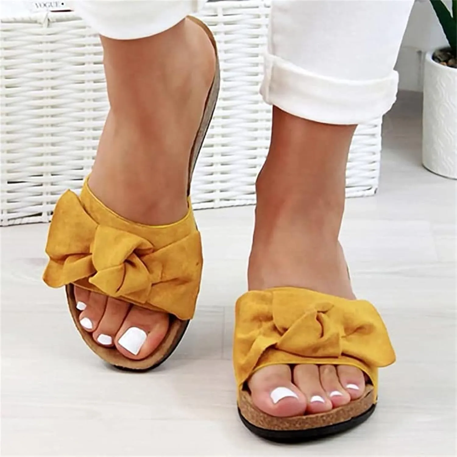 Ladmiple Sandals for Women Dressy Summer,Womens 2023 Casual Cute Bow Shoes Sandals Comfy Beach Wide Width Flats Sandal