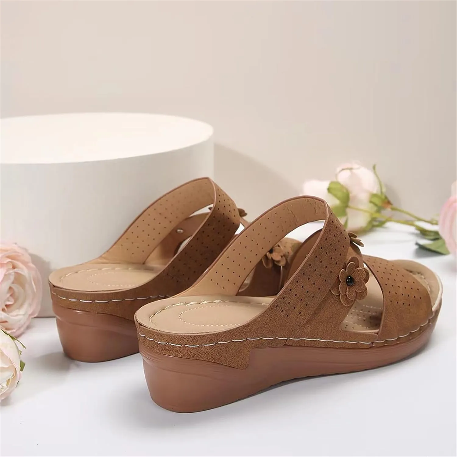 Ladmiple Womens Sandals Dressy Flat Comfortable Fashion Orthotic Slides Orthopedic Flip Flops Slippers With Arch Support