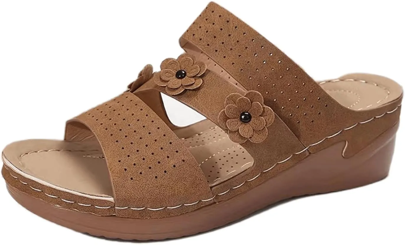 Ladmiple Womens Sandals Dressy Flat Comfortable Fashion Orthotic Slides Orthopedic Flip Flops Slippers With Arch Support