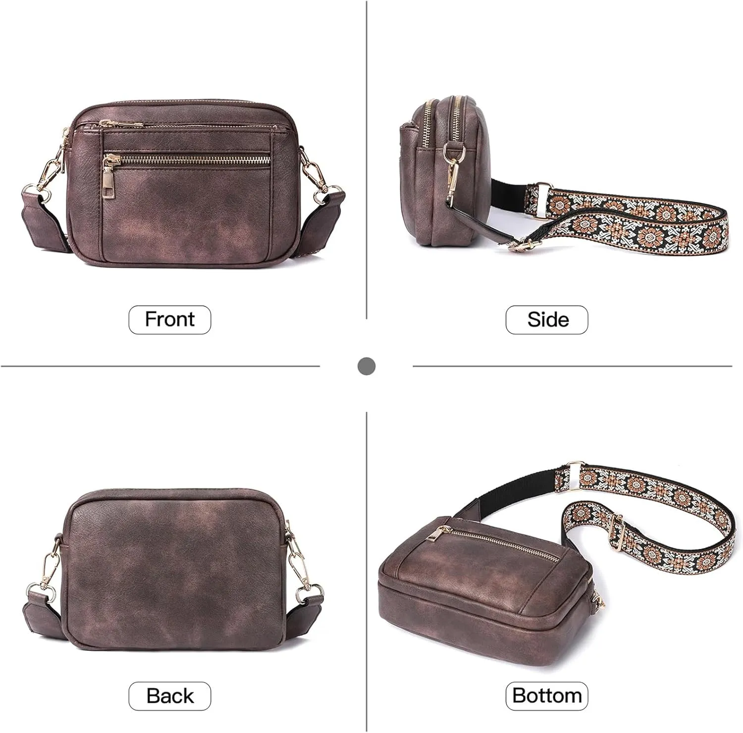 Langrents Crossbody Bag, Cross Body Bag for Woman, Langrents Purses, Lang Rents Multi Pocket Shoulder Bag