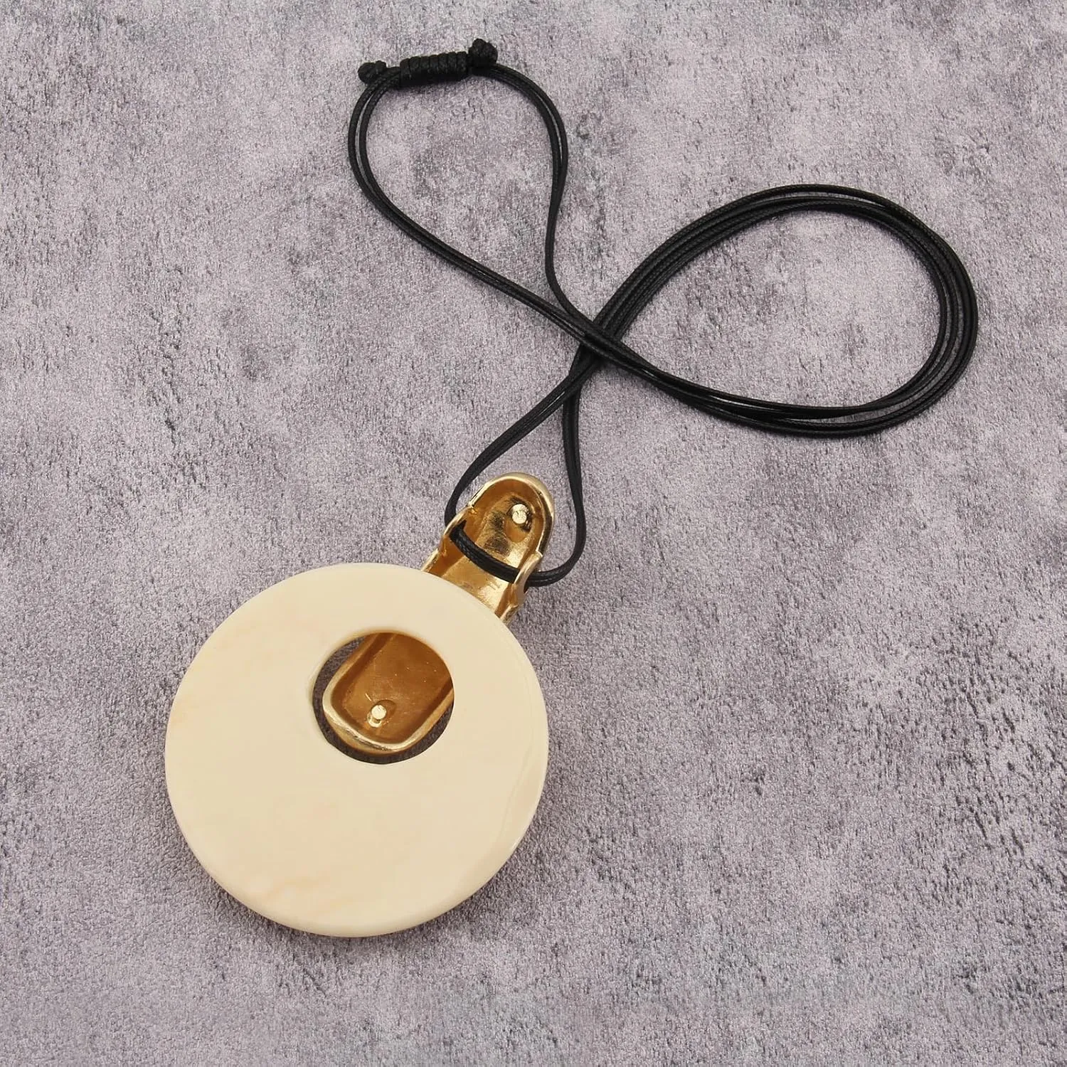 Leather Necklace for Women Large Pendant Hippie Choker Necklace Vintage Sweater Necklace Chunky Boho Necklaces for Women