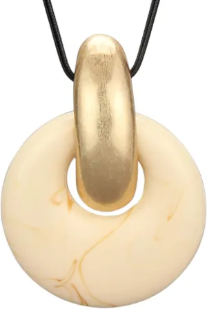 Leather Necklace for Women Large Pendant Hippie Choker Necklace Vintage Sweater Necklace Chunky Boho Necklaces for Women
