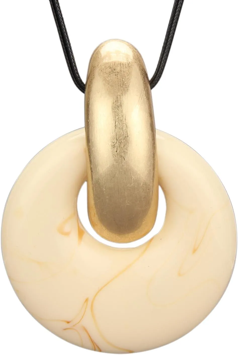 Leather Necklace for Women Large Pendant Hippie Choker Necklace Vintage Sweater Necklace Chunky Boho Necklaces for Women