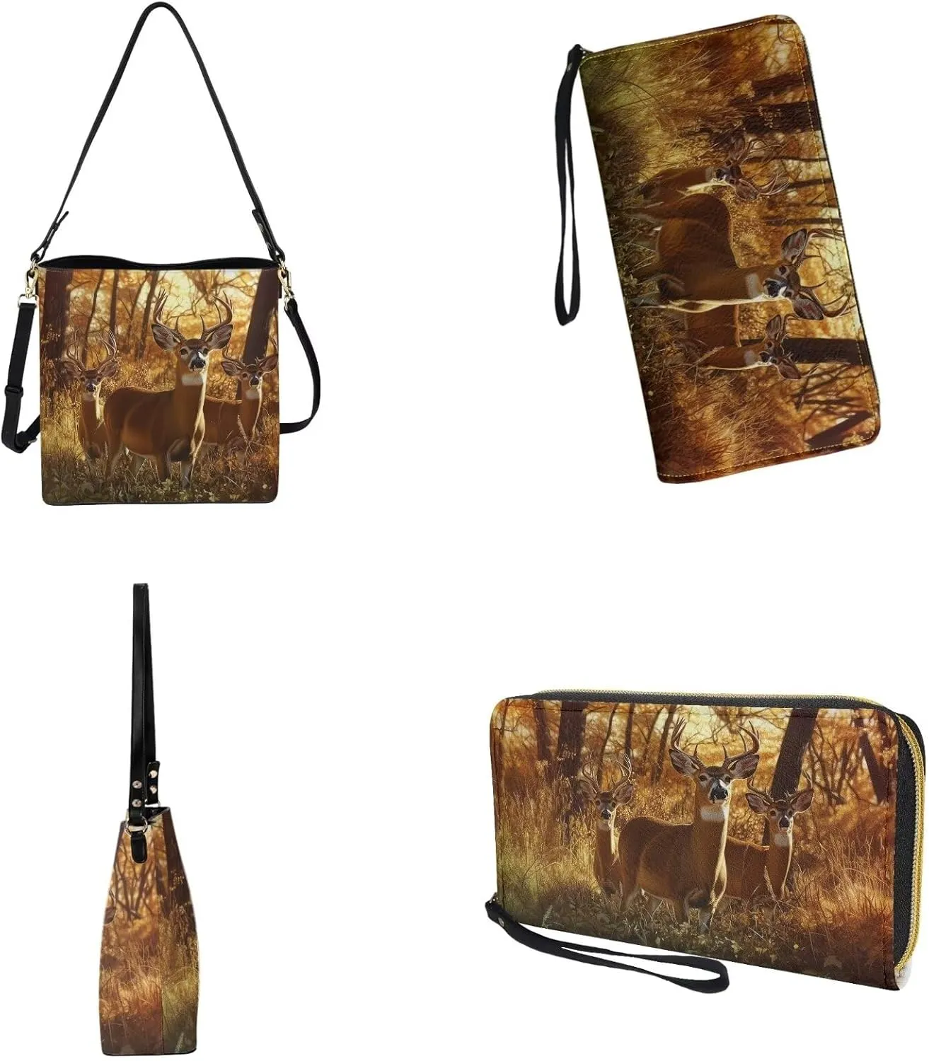 Leather Tote Bag with Wallet Set for Women Lady, Large Crossbody Satchel Purse Top Handle Purse Set