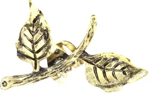 Leaves Ear Cuff Metal Wrap Gold Tone CD46 Nature Leaf Earring Fashion Jewelry