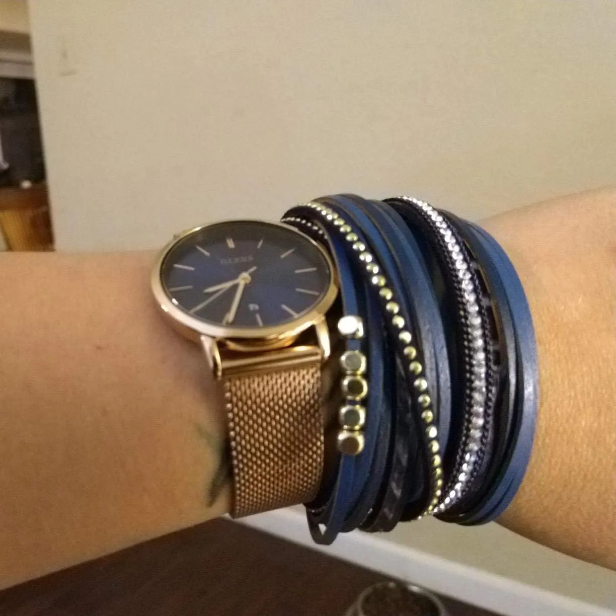 Leopard Print Leather Wrap Bracelet in Multilayer Strands Leahter Cuff Bracelets for Women Mother Wife