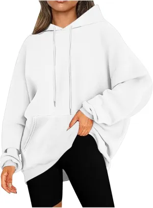 Light Weight Sweatshirt for Women Athletic Fit Workout Sweatshirt Oversized Baggy Pullover Hoodies Hip Hop Streetwear