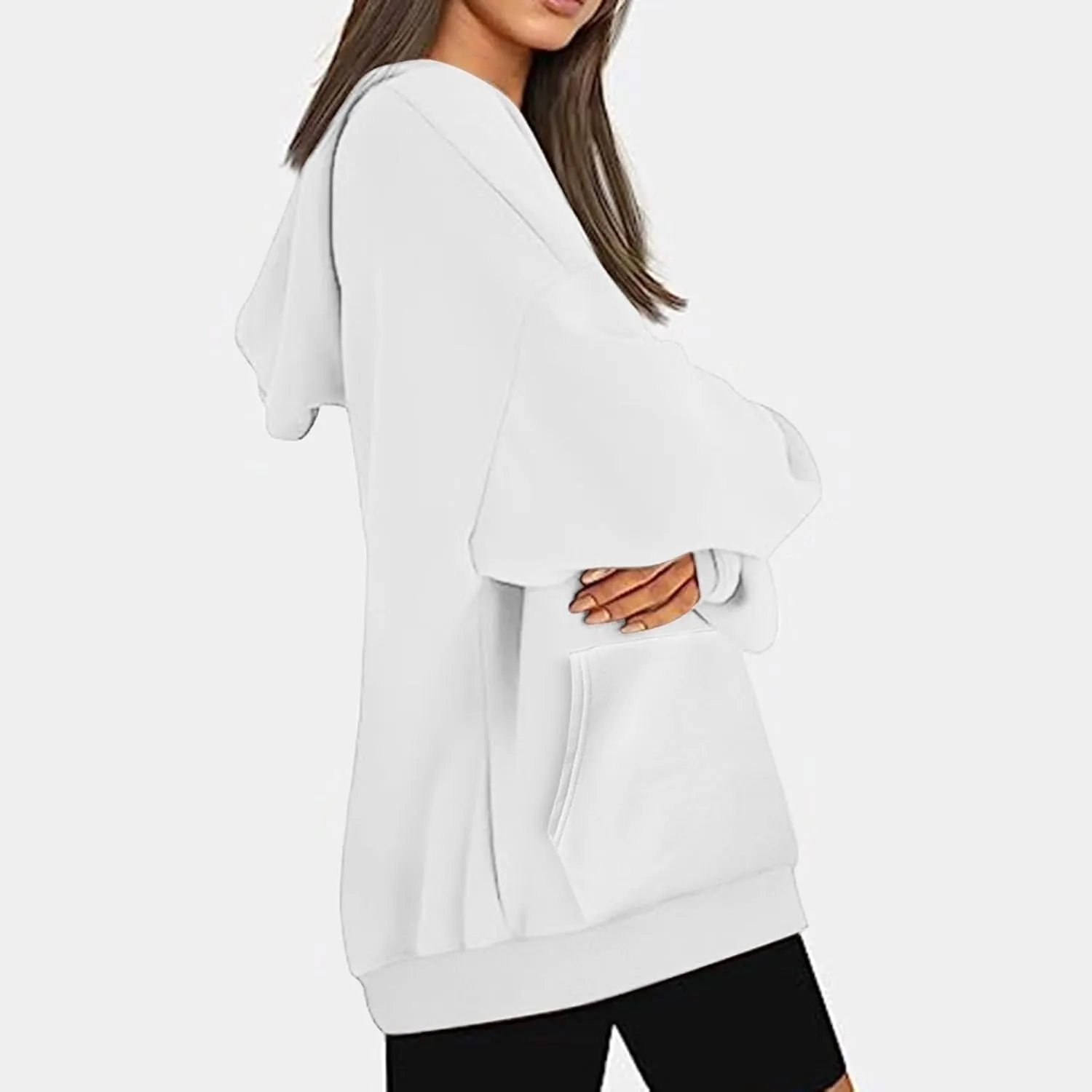Light Weight Sweatshirt for Women Athletic Fit Workout Sweatshirt Oversized Baggy Pullover Hoodies Hip Hop Streetwear