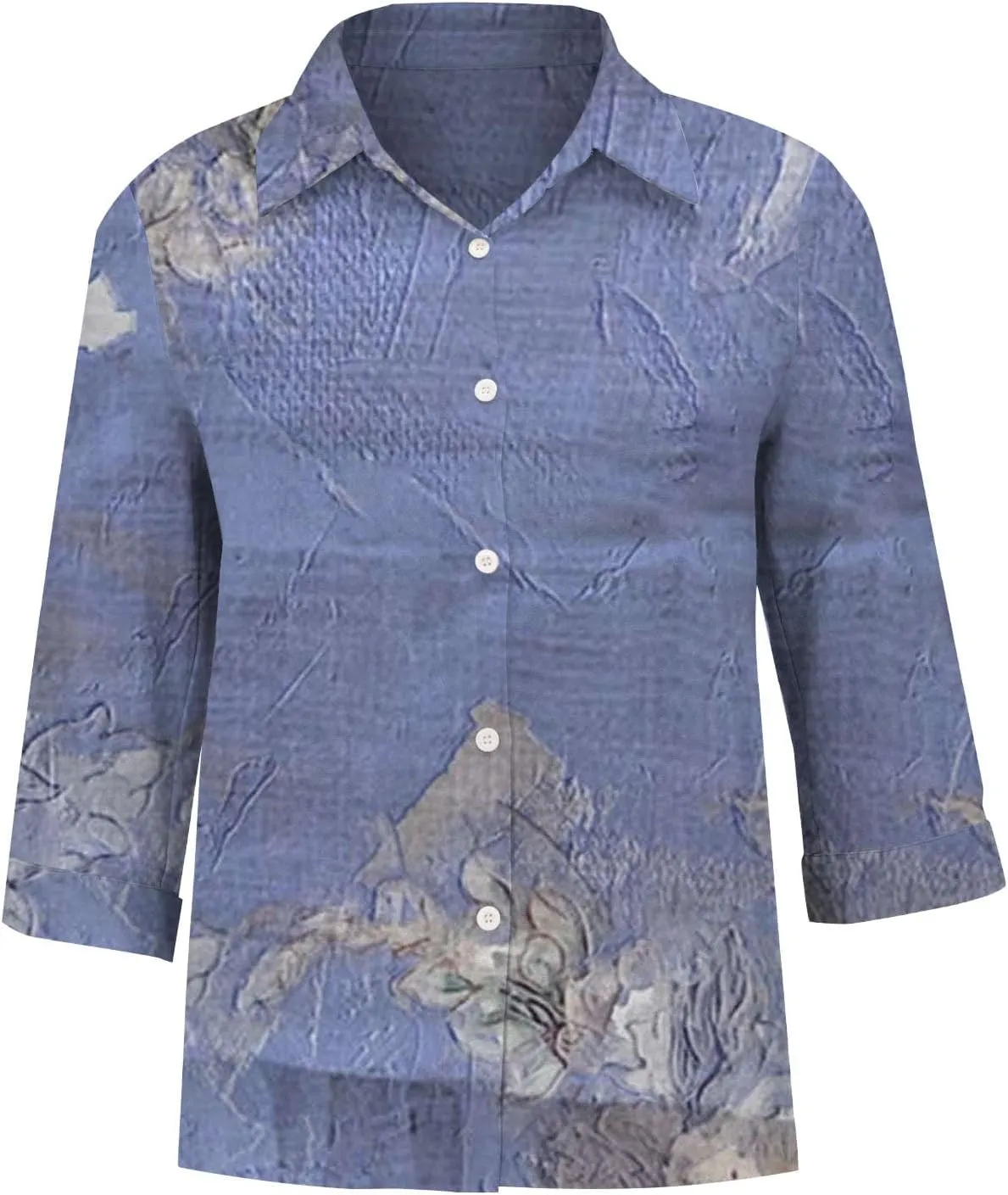 Linen Outfits Women White Linen Shirt Women Down Blouses Tops Long Sleeve Shirt for with Front Pocket Tops Long Sleeve